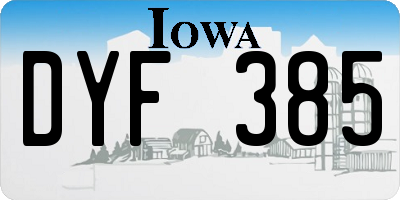 IA license plate DYF385