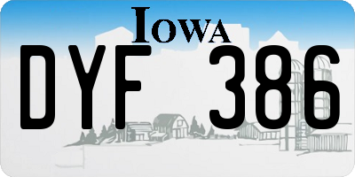 IA license plate DYF386