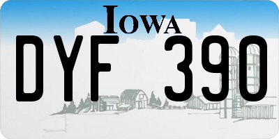 IA license plate DYF390