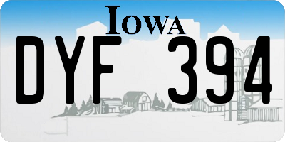 IA license plate DYF394