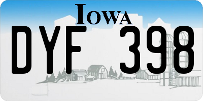 IA license plate DYF398