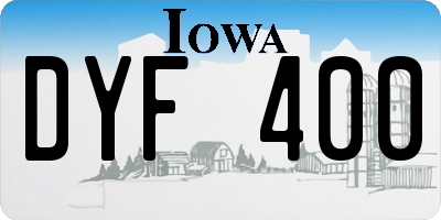 IA license plate DYF400