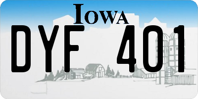 IA license plate DYF401