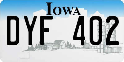IA license plate DYF402