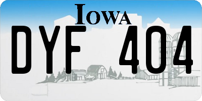 IA license plate DYF404