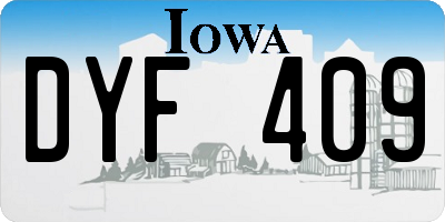 IA license plate DYF409
