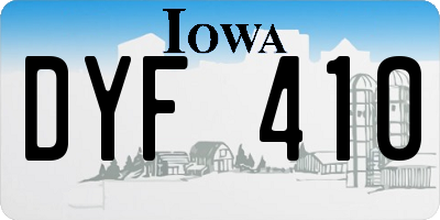 IA license plate DYF410