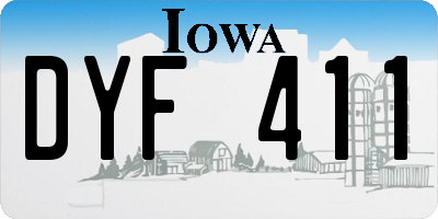 IA license plate DYF411