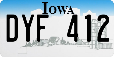 IA license plate DYF412