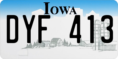 IA license plate DYF413