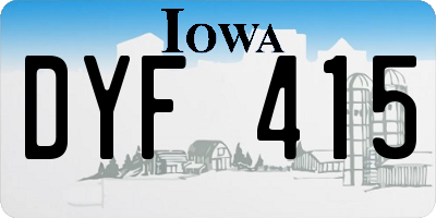 IA license plate DYF415