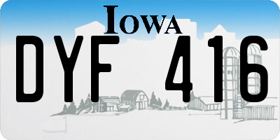 IA license plate DYF416