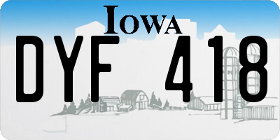 IA license plate DYF418