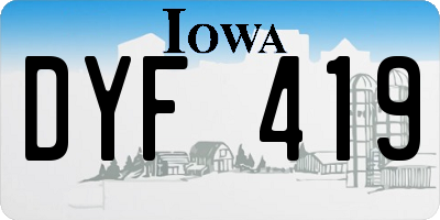 IA license plate DYF419