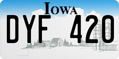 IA license plate DYF420