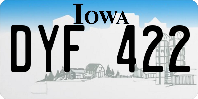 IA license plate DYF422