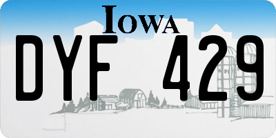IA license plate DYF429