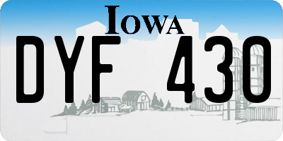 IA license plate DYF430