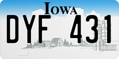 IA license plate DYF431