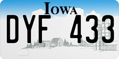 IA license plate DYF433
