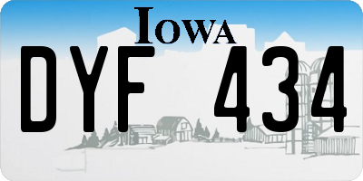 IA license plate DYF434
