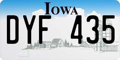 IA license plate DYF435