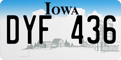 IA license plate DYF436