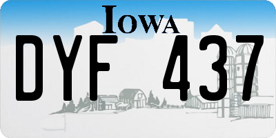 IA license plate DYF437