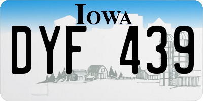 IA license plate DYF439