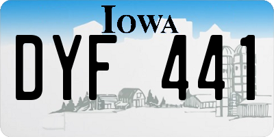 IA license plate DYF441