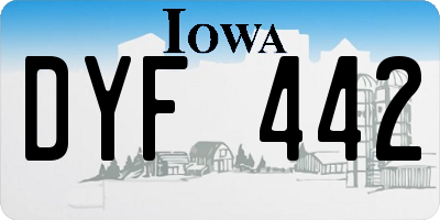 IA license plate DYF442