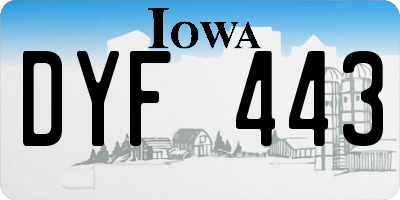 IA license plate DYF443