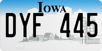 IA license plate DYF445