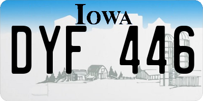 IA license plate DYF446