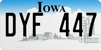 IA license plate DYF447