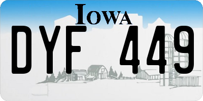 IA license plate DYF449