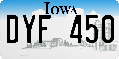 IA license plate DYF450