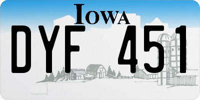 IA license plate DYF451