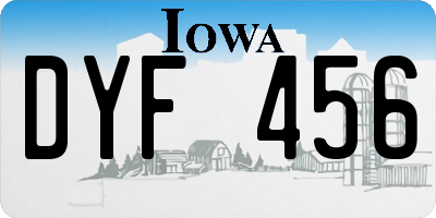 IA license plate DYF456