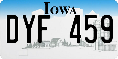 IA license plate DYF459