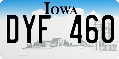 IA license plate DYF460