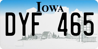 IA license plate DYF465