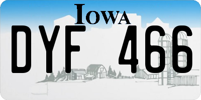 IA license plate DYF466