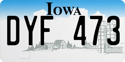 IA license plate DYF473