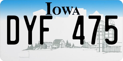 IA license plate DYF475