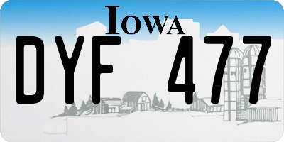 IA license plate DYF477