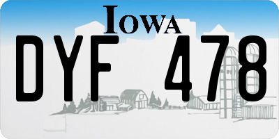 IA license plate DYF478