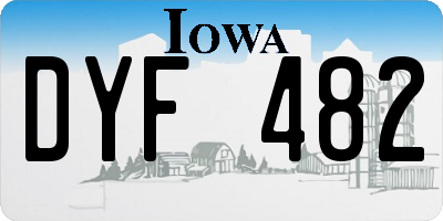 IA license plate DYF482