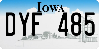 IA license plate DYF485