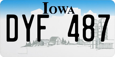 IA license plate DYF487